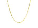 Yellow Gold Plated Diamond Cut Cable Chain Necklace