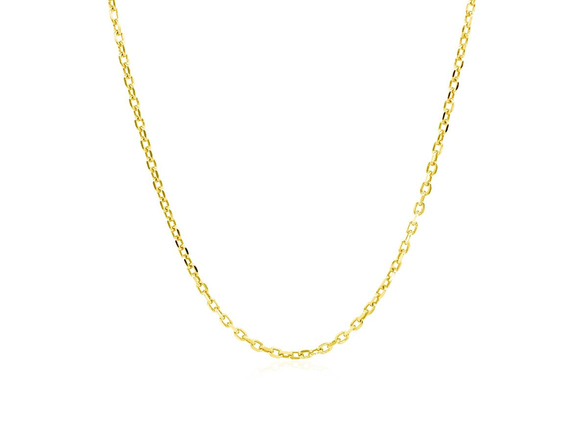 Yellow Gold Plated Diamond Cut Cable Chain Necklace