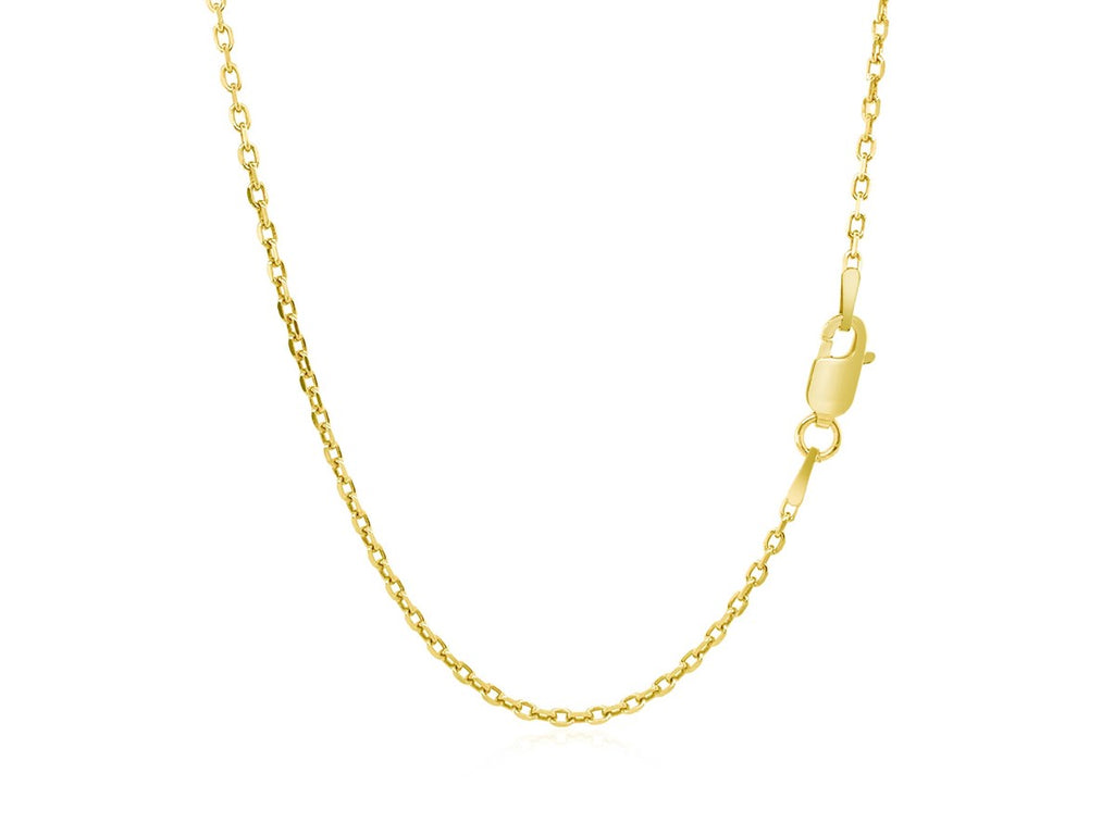 Yellow Gold Plated Diamond Cut Cable Chain Necklace