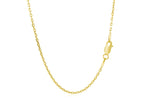 Yellow Gold Plated Diamond Cut Cable Chain Necklace