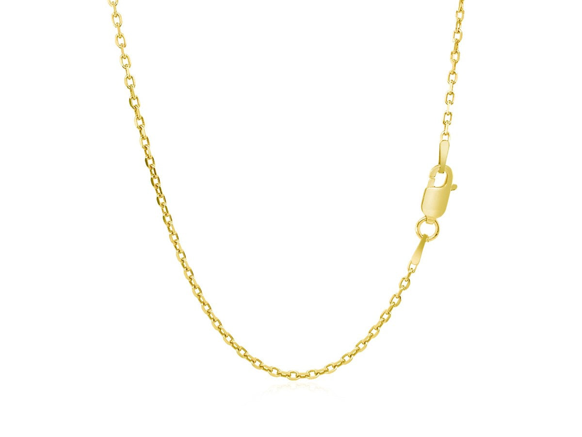 Yellow Gold Plated Diamond Cut Cable Chain Necklace