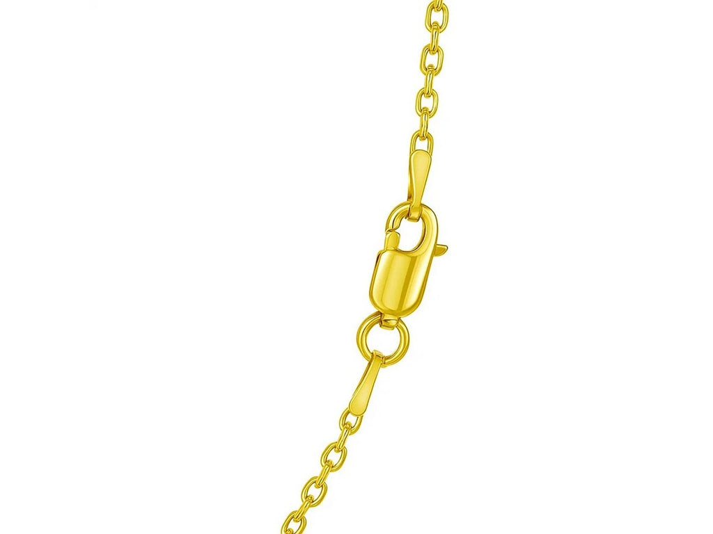 Yellow Gold Plated Diamond Cut Cable Chain Necklace