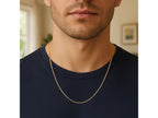 Yellow Gold Plated Diamond Cut Cable Chain Necklace