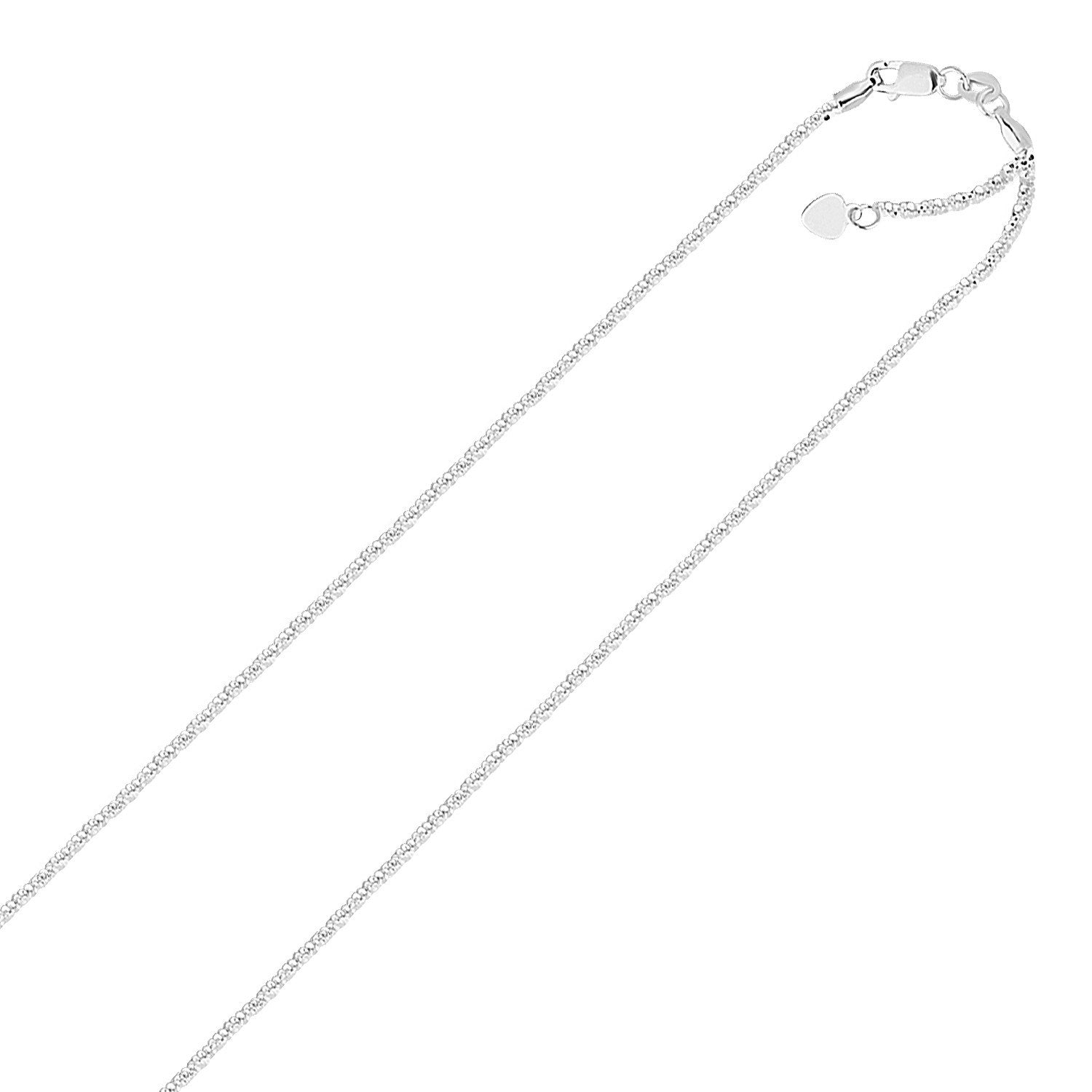 Sterling Silver Adjustable Sparkle Chain Necklace