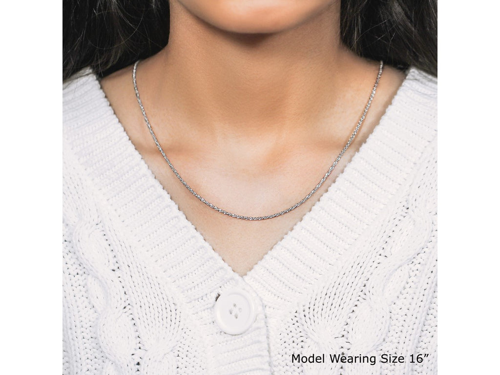 Sterling Silver Adjustable Sparkle Chain Necklace