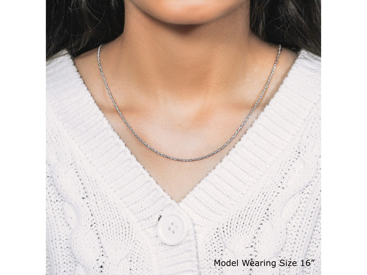 Sterling Silver Adjustable Sparkle Chain Necklace