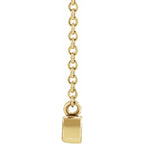14K Yellow Gold Petite Mama Script Pendant Necklace 18 Inch Polished Chain