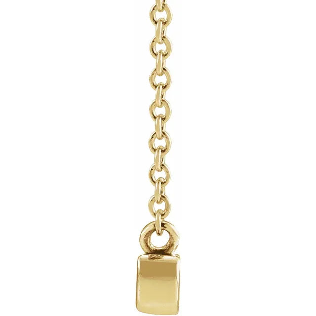 14K Yellow Gold Petite Mama Script Pendant Necklace 18 Inch Polished Chain