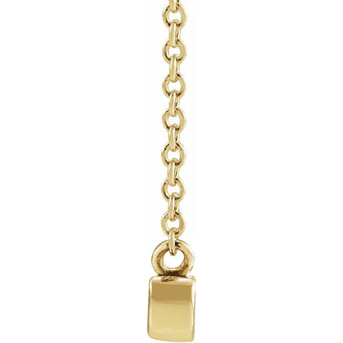 14K Yellow Gold Petite Mama Script Pendant Necklace 18 Inch Polished Chain