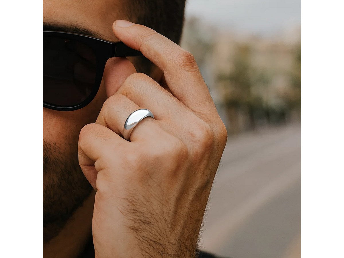 Sculpted Domed Sterling Silver Ring