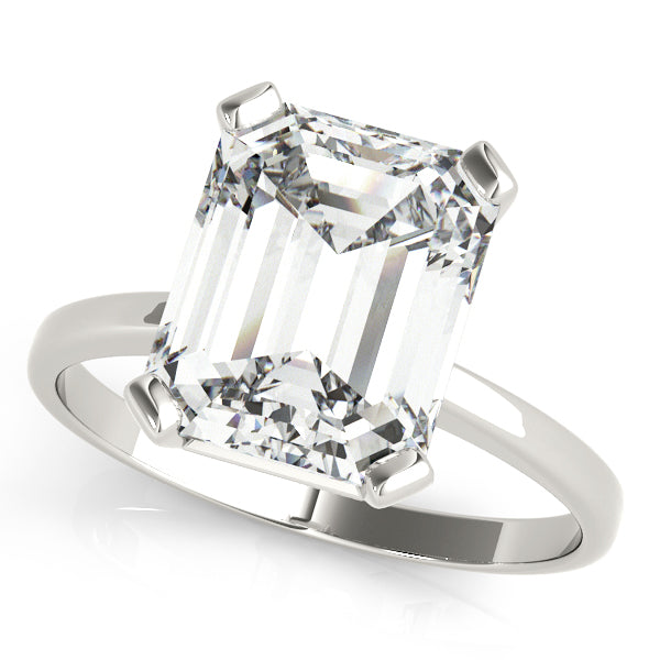 Emerald Cut Solitaire Diamond Engagement Ring 3.8 Carat