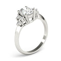 Oval Solitaire Cluster Accent Engagement Ring