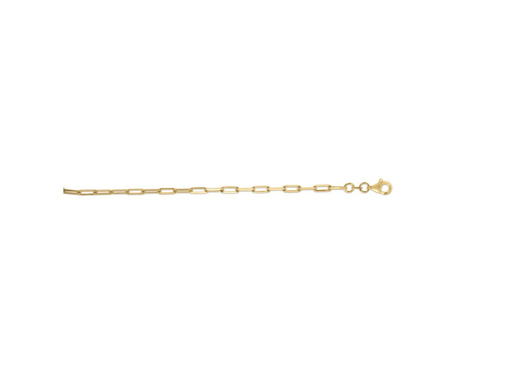 Gold-Plated Paperclip Link Anklet