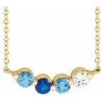 4 Stone Family Pendant Necklace Mount 18 Inch Round Customizable