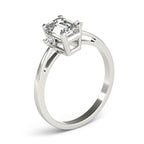 Three Stone Emerald Cut Diamond Engagement Ring 0.60 Carat Center