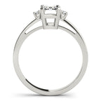 Three Stone Emerald Cut Diamond Engagement Ring 0.60 Carat Center