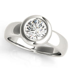 Solitaire Bezel Set Engagement Ring