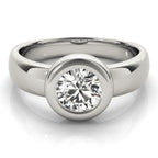 Solitaire Bezel Set Engagement Ring
