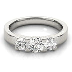 Three Stone Round Engagement Ring Classic Prong Setting