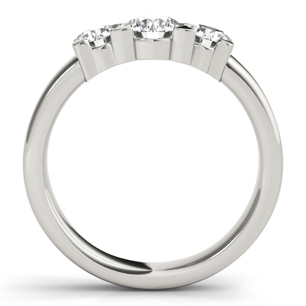 Three Stone Round Engagement Ring Classic Prong Setting
