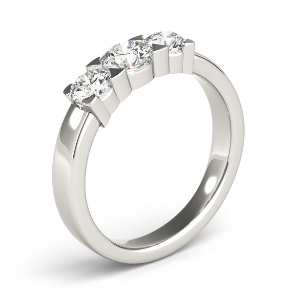 Three Stone Round Engagement Ring Classic Prong Setting