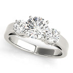 Three Stone Round Diamond Engagement Ring Classic