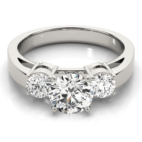 Three Stone Round Diamond Engagement Ring Classic