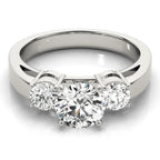 Three Stone Round Diamond Engagement Ring Classic