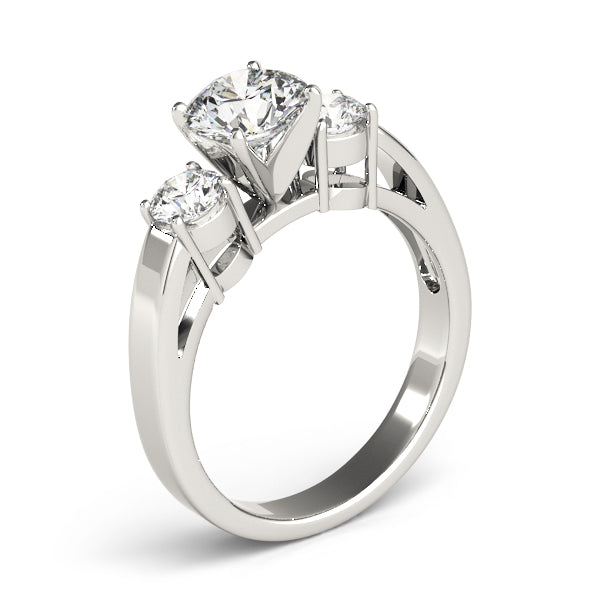 Three Stone Round Diamond Engagement Ring Classic