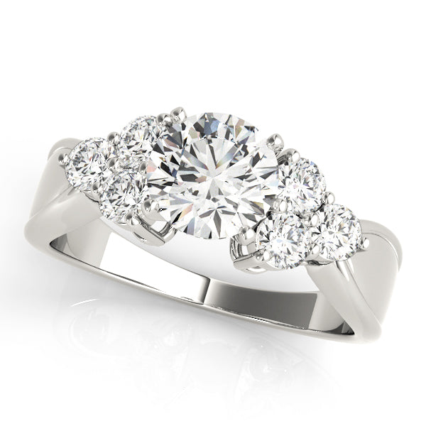 Round Cluster Accent Engagement Ring