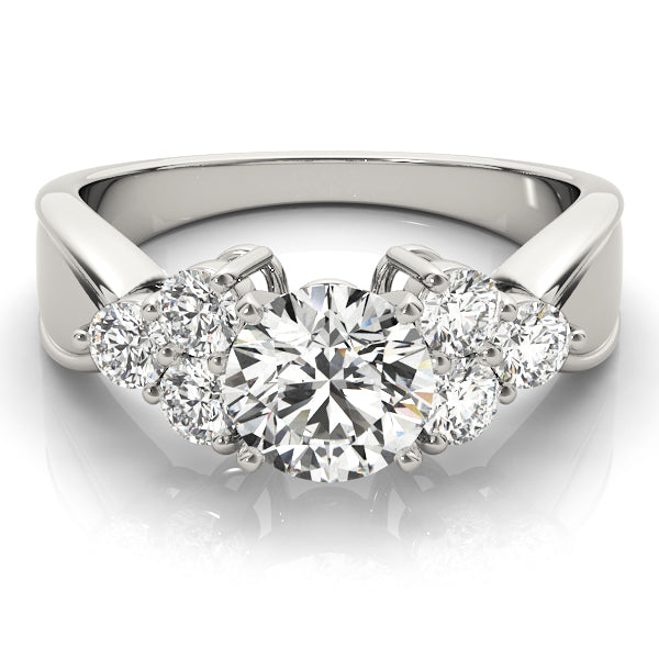 Round Cluster Accent Engagement Ring