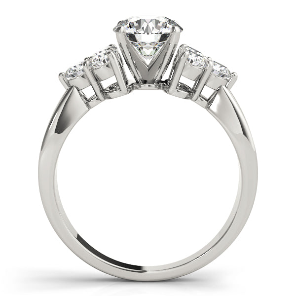 Round Cluster Accent Engagement Ring