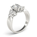 Round Cluster Accent Engagement Ring