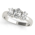 Three Stone Oval Diamond Engagement Ring