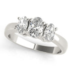 Three Stone Oval Diamond Engagement Ring
