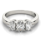 Three Stone Oval Diamond Engagement Ring