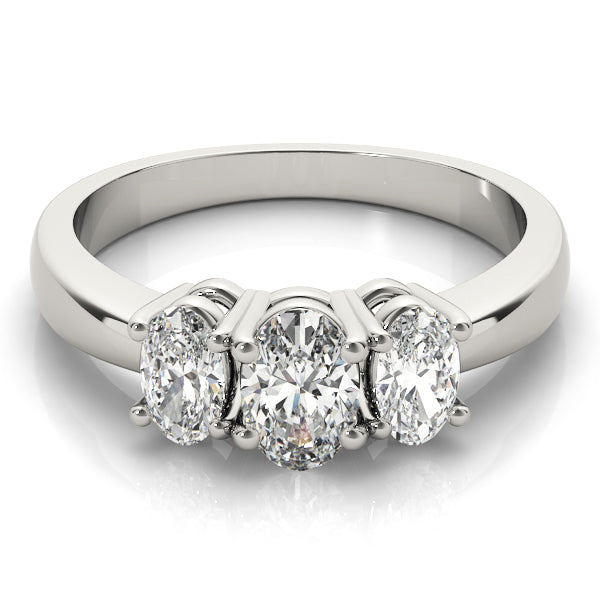 Three Stone Oval Diamond Engagement Ring