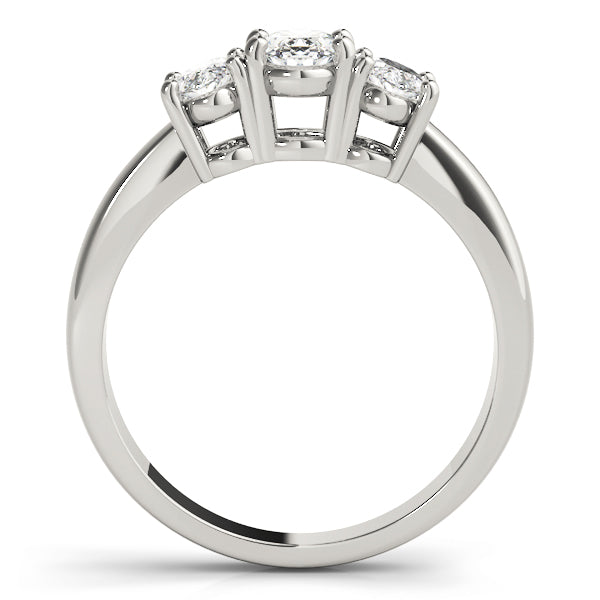 Three Stone Oval Diamond Engagement Ring