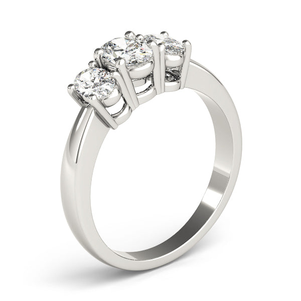Three Stone Oval Diamond Engagement Ring