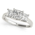 Three Stone Princess Trellis Engagement Ring