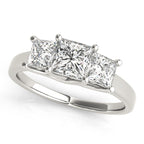 Three Stone Princess Trellis Engagement Ring