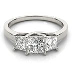 Three Stone Princess Trellis Engagement Ring