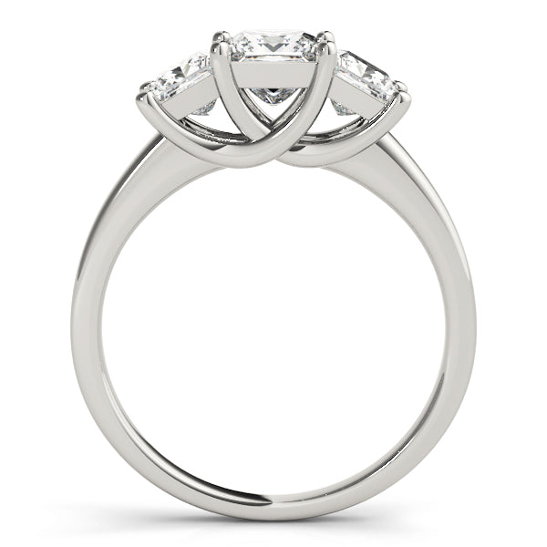 Three Stone Princess Trellis Engagement Ring
