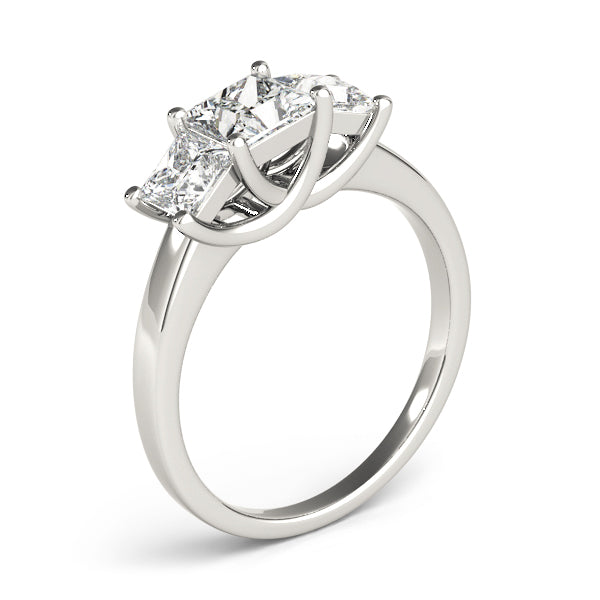 Three Stone Princess Trellis Engagement Ring