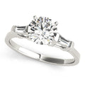 Three Stone Baguette Accent Engagement Ring