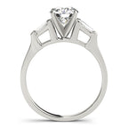 Three Stone Baguette Accent Engagement Ring