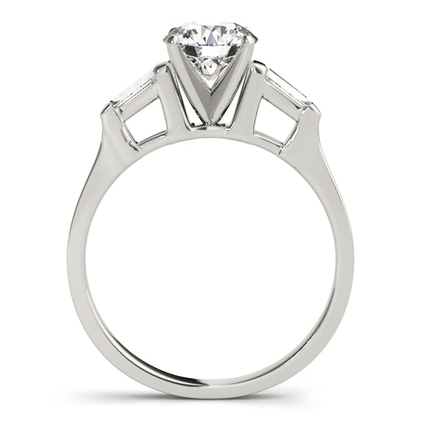 Three Stone Baguette Accent Engagement Ring
