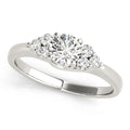 Round Petite Cluster Side Engagement Ring