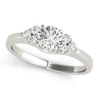 Round Petite Cluster Side Engagement Ring