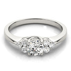 Round Petite Cluster Side Engagement Ring
